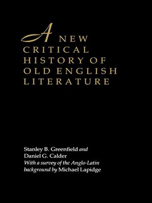 cover image of A New Critical History of Old English Literature